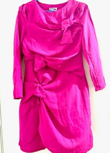 Vibrant Pink Twisted Detail Dress