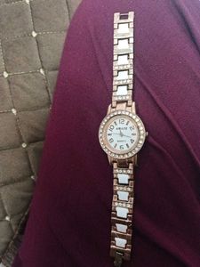 Elegant Rose Gold Watch &amp; Bangles Set