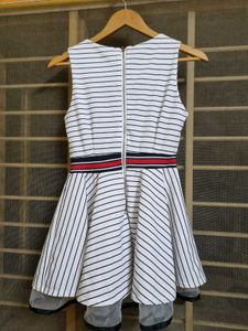 Striped Peplum Top with Layered Hem