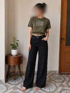 Olive Green Cropped T-Shirt