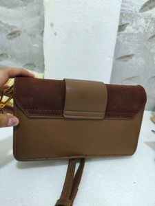 Stylish Brown Suede Crossbody Bag