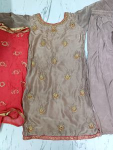New Condition Suit Set Khakhi Colour