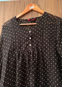 Chic Polka Dot Bell Sleeve Top
