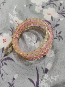 pink and gold bangles