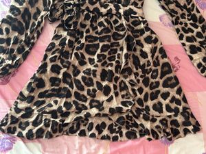 Leopard Print Wrap Dress