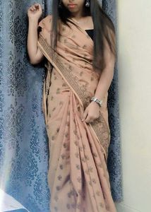 Elegant Brown Printed Saree