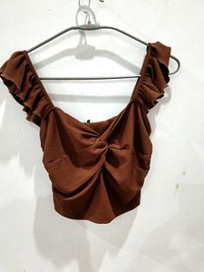 brown beutiful crop top