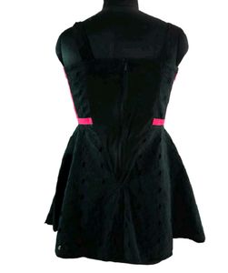 Black Strapless Dress with Pink Trim