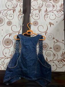 Denim Vest with Braided Straps