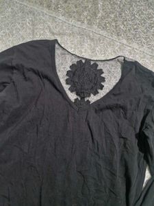 Black Lace Back Top