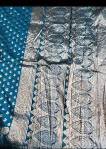 Teal Banarasi Silk Saree