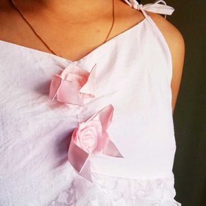 Feminine Pink Sleep Dress with Lace Trim
