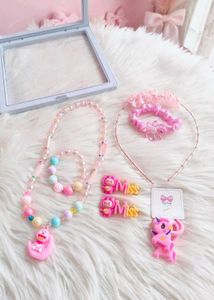 🆕Kids Cute Pink Jewelry & Hair Accessories Set