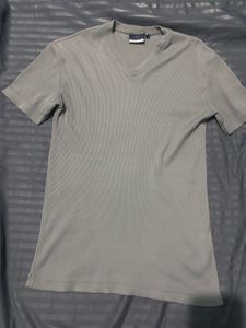 Unisex Grey V-Neck T-Shirt