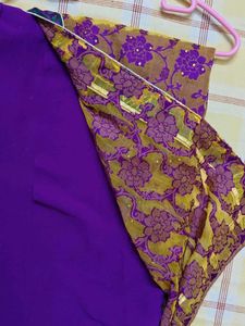 Embroidered Floral Saree with blouse piece
