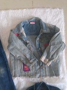 combo of 2 denim jacket and 1 pant