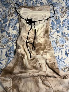 Flowy Marble Print Slip Dress