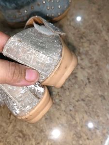 Girls Silver Ballerina Shoes