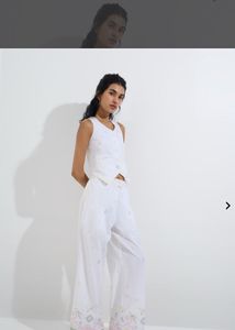 Elegant White Top & Pant Co-ord Set