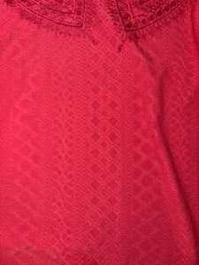 Vibrant Red Embroidered Blouse