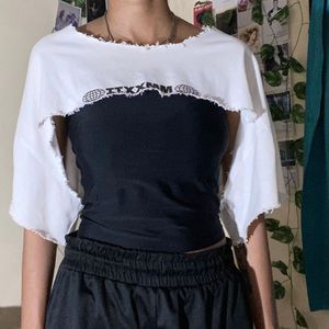Raw Edge Cropped Bolero