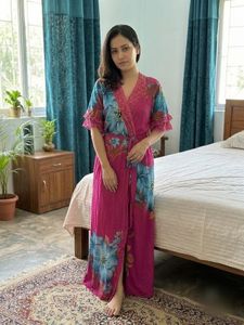 Vibrant Floral Print Robe