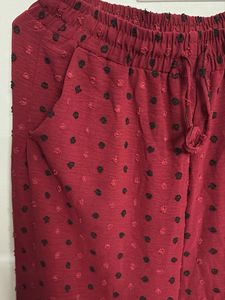Chic Maroon Polka Dot Palazzo Pants