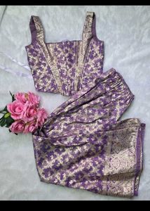 Elegant Purple & Gold Ethnic Co-ord Set | Festive