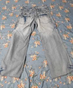 Baggy Y2k Japanese Style Rietan Slashed Jeans