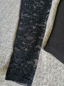 Chic Black Lace Trimmed top