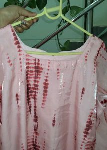 🤌Elegant 🩷Pink Tie-Dye Kurta for Women😚