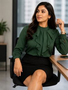 Elegant Green Formal Top
