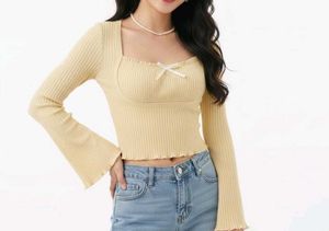 Savana Ribbed Bell Sleeve Top | Size S