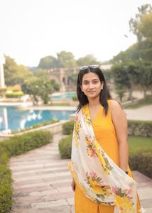 Elegant Yellow Kurta Set with Floral Dupatta