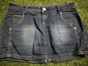 Blue Denim Mini Skirt
