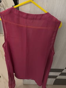Magenta Sleeveless Blouse