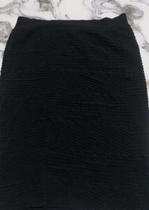 Textured Black Skirt