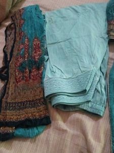 Teal Ethnic Kurta Set with Dupatta XXL