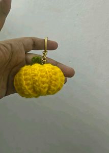 Handmade Crochet Pumpkin Keychain