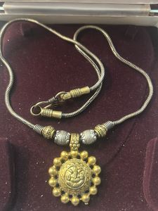 Ganesha Pendant dual tone Necklace