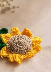 Handmade Crochet Sunflower Keychain