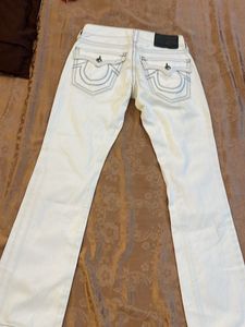 True Religion Jeans - White with Black Stitching