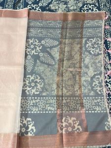 Baby Pink Organza Saree