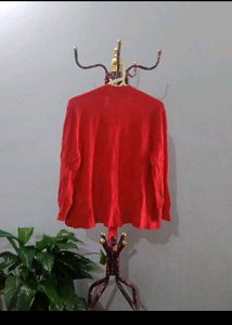 Chic Red Tie-Front Cardigan