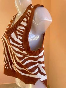 Zebra Print Knit Top