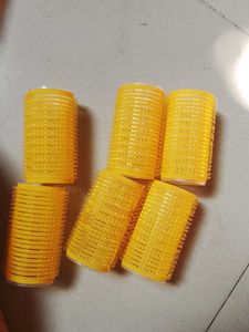 Yellow Hair Rollers Set