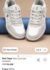 Red Tape Men's White Lace-Up Sneakers