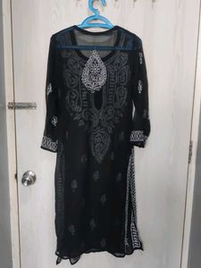 Elegant Black Embroidered Kurti