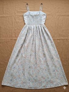 Light Blue Floral Midi Dress