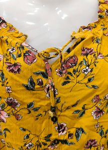 Yellow Floral Off-Shoulder Top